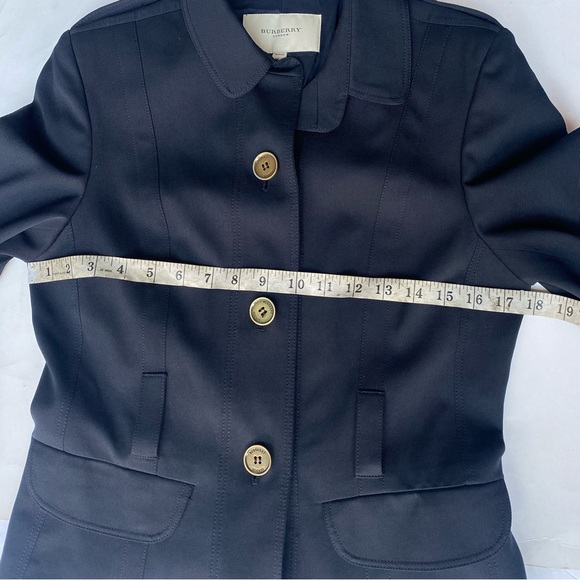 BURBERRY LONDON Black 100% Wool Collared Longsleeve Blazer Jacket Size US 6 - Picture 10 of 10